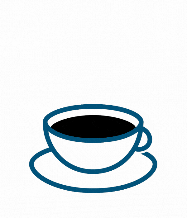 A very simple animation of a steaming coffee cup
