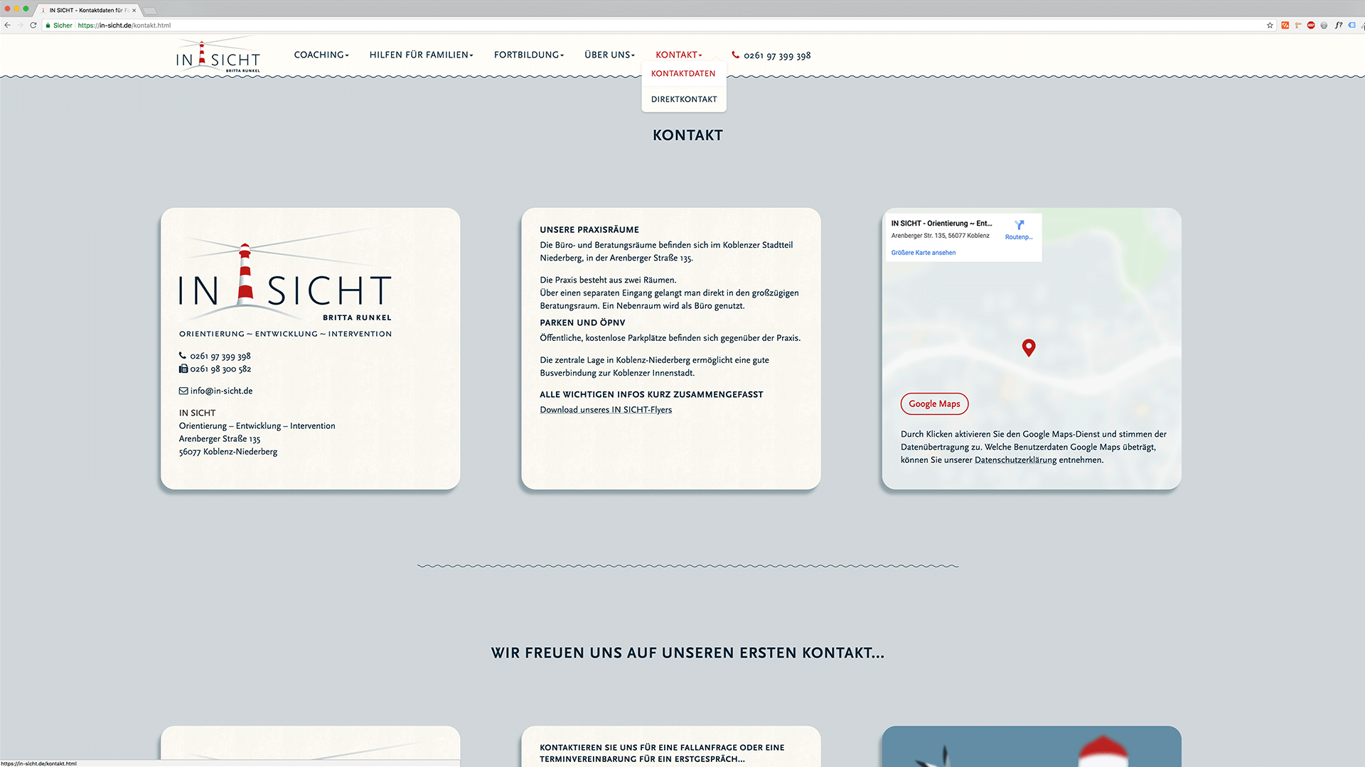 Screenshot der Website In SICHT