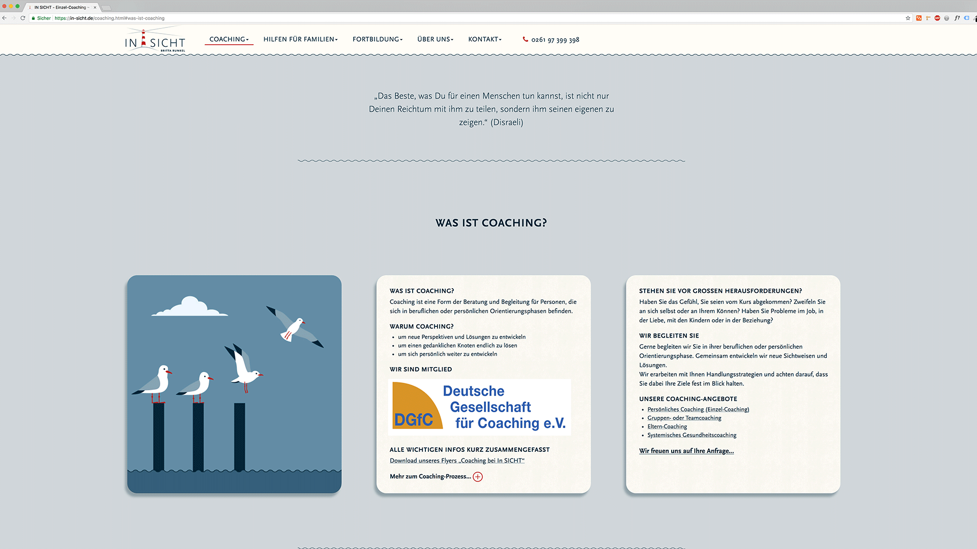 Screenshot der Website In SICHT