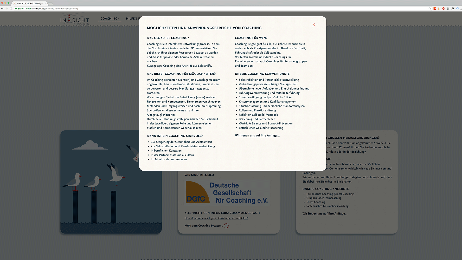 Screenshot der Website In SICHT