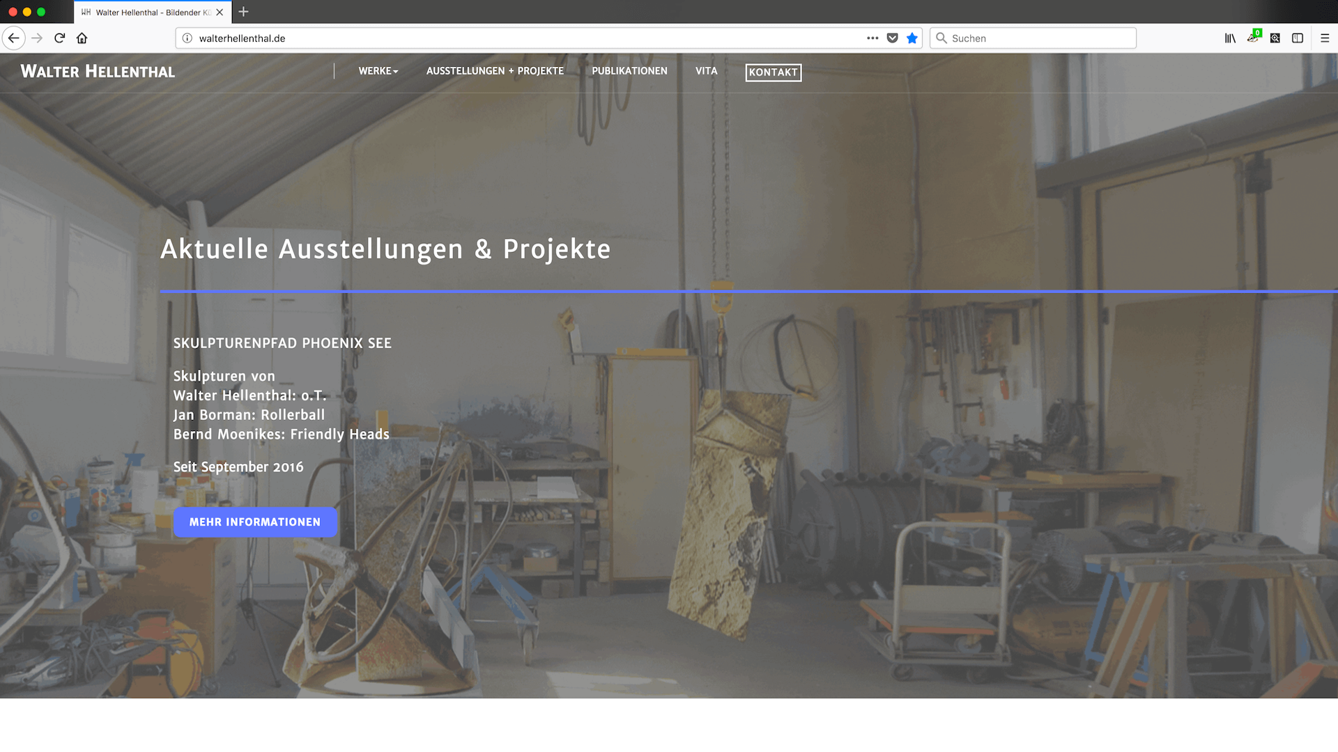 Screenshot der Website Walter Hellenthal